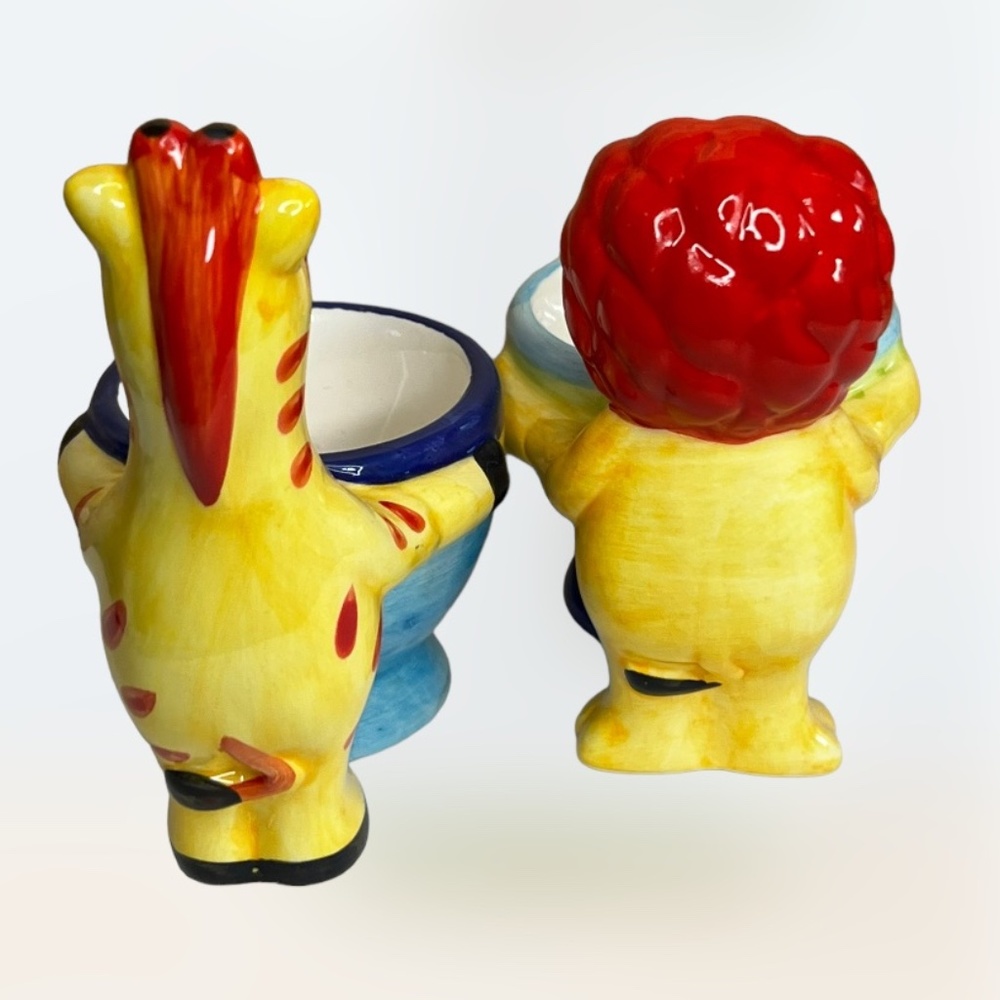 Rare Ceramic Egg Cups Jungle Animals X 2 - Picture 2 of 6